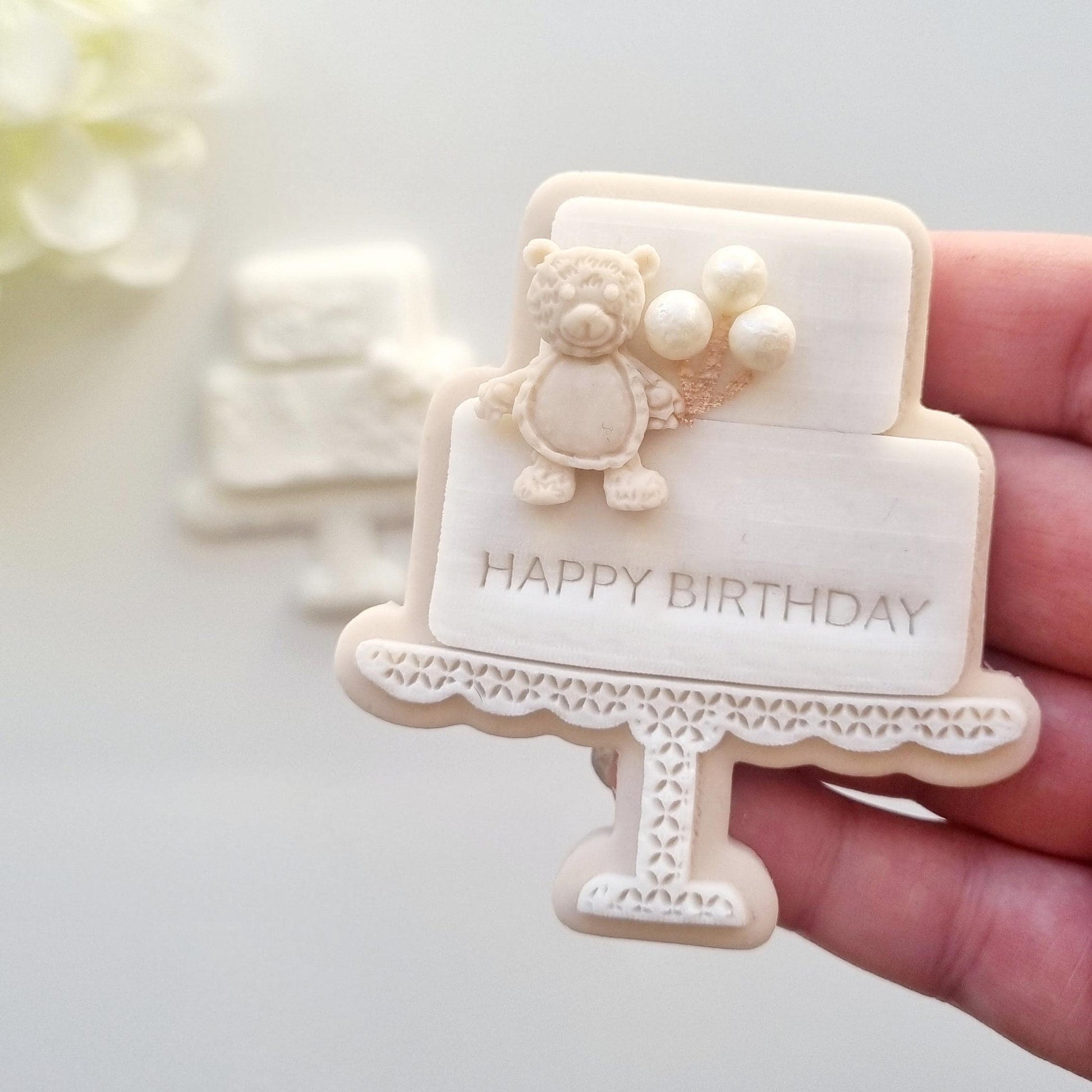 pattern cookie stamp cookie cutter baker bake baking cute beautiful design embosser debosser decorate fondant Perth Australia custom stampandimpress stamp & impress baby shower birthday cake tiered happy girl boy bear ice cream lollies