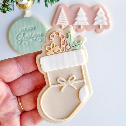 pattern cookie stamp cookie cutter baking decorate fondant Perth Australia custom stampandimpress stamp & impress christmas bauble tree candy cane santa sack merry christmas stocking wreath gingerbread man reindeer bon bon cracker snowflake present