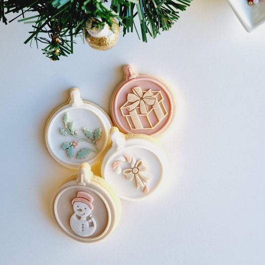 pattern cookie stamp cookie cutter fondant Perth Australia custom stampandimpress stamp & impress bauble tree candy cane santa sack merry christmas stocking wreath gingerbread man reindeer fireplace snowflake present holly star snowman