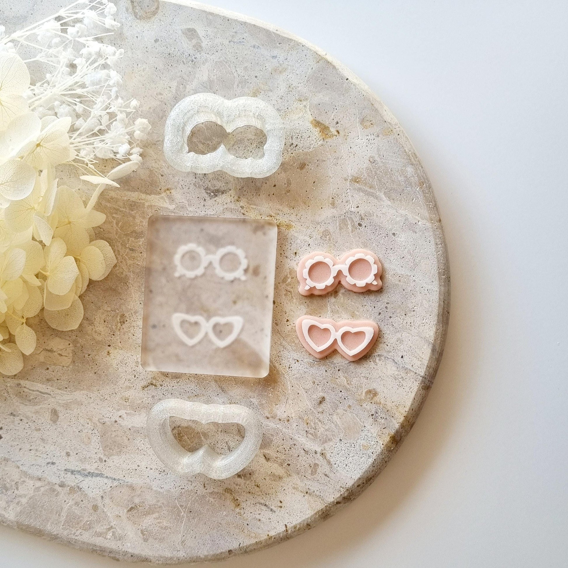 heart glasses flower glasses mini cookie stamp cookie cutter stampandimpress barbie disco daisy hens wedding