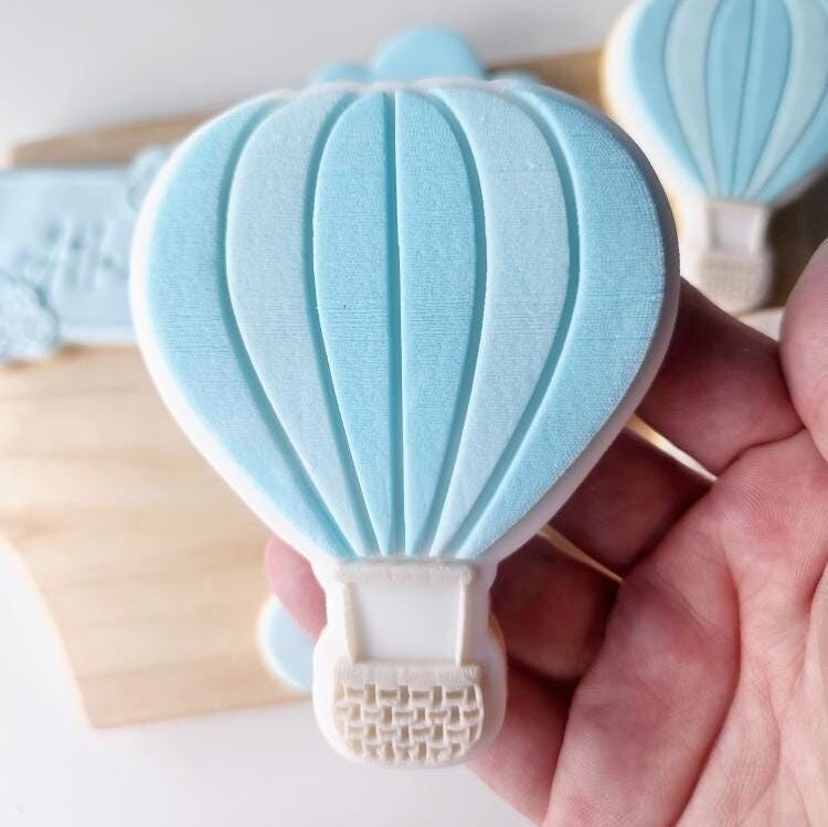 hot air balloon transport cloud onederful bear teddy balloons rainbow clouds cookie stamp cookie cutter stampandimpress up in the clouds baby shower birthday