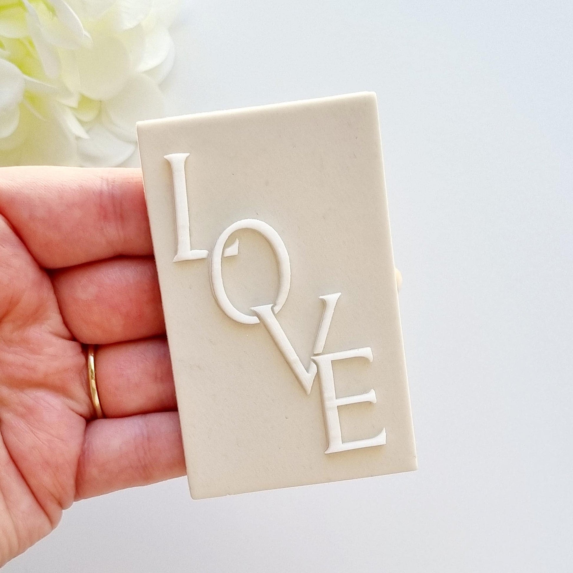 love vertical embosser debosser cookie cutter cookie stamp wedding valentine hens