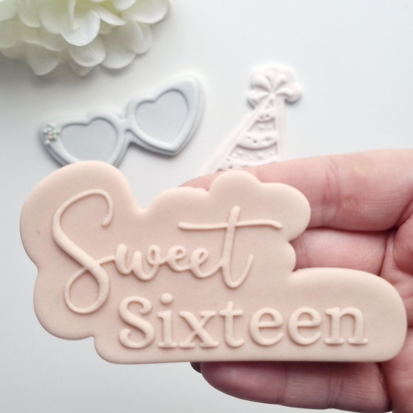 sweet 16 sixteen happy birthday cookie stamp cutter perth balloons debosser embosser stamp & impress stamp and impress