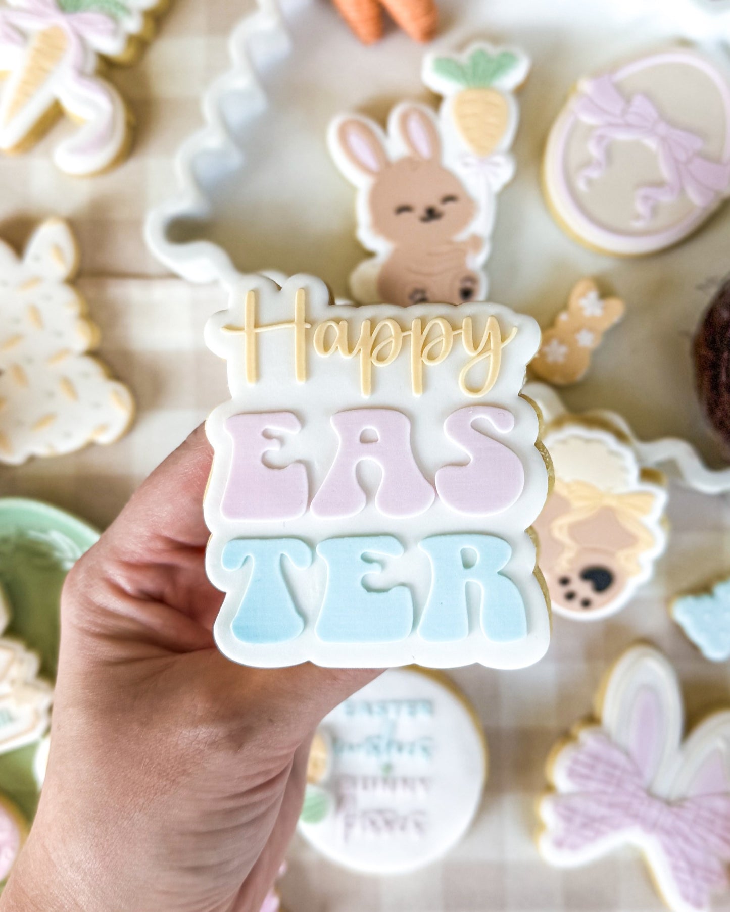 happy easter easter bunny easter chick chicken easter egg bunny plaque chick plaque bunny with carrot balloon egg hunt sign bunny trail hop this way bunny ears with bow easter wishes & bunny kisses carrot with bow chick with bunny ears easter egg cookie stamp cookie cutter stampandimpress cute bunny butt with bow daisy flower bow pattern