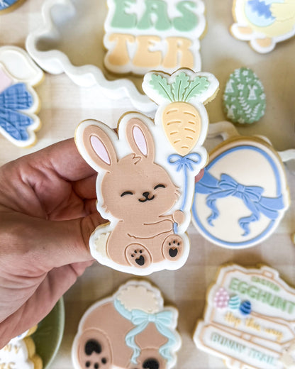 happy easter easter bunny easter chick chicken easter egg bunny plaque chick plaque bunny with carrot balloon egg hunt sign bunny trail hop this way bunny ears with bow easter wishes & bunny kisses carrot with bow chick with bunny ears easter egg cookie stamp cookie cutter stampandimpress cute bunny butt with bow daisy flower bow pattern