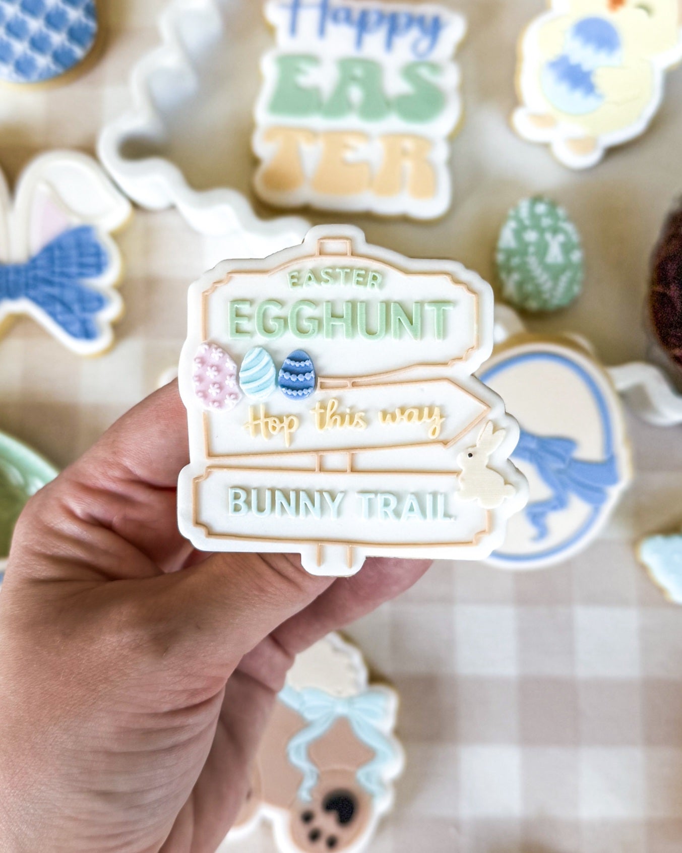 happy easter easter bunny easter chick chicken easter egg bunny plaque chick plaque bunny with carrot balloon egg hunt sign bunny trail hop this way bunny ears with bow easter wishes & bunny kisses carrot with bow chick with bunny ears easter egg cookie stamp cookie cutter stampandimpress cute bunny butt with bow daisy flower bow pattern