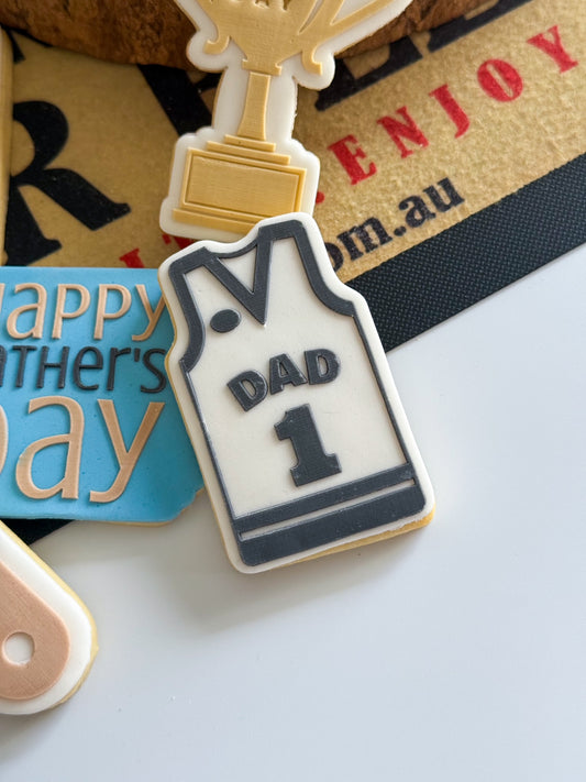 dad number 1 afl football jersey cookie stamp cookie cutter stampandimpress