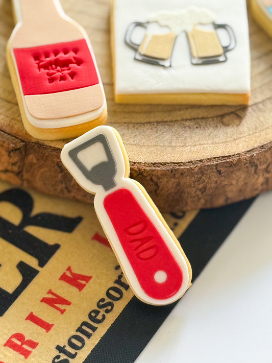 happy fathers day beer bottle dad bottle opener beers beer glass cookie cutter cookie stamp fondant debosser stampandimpress