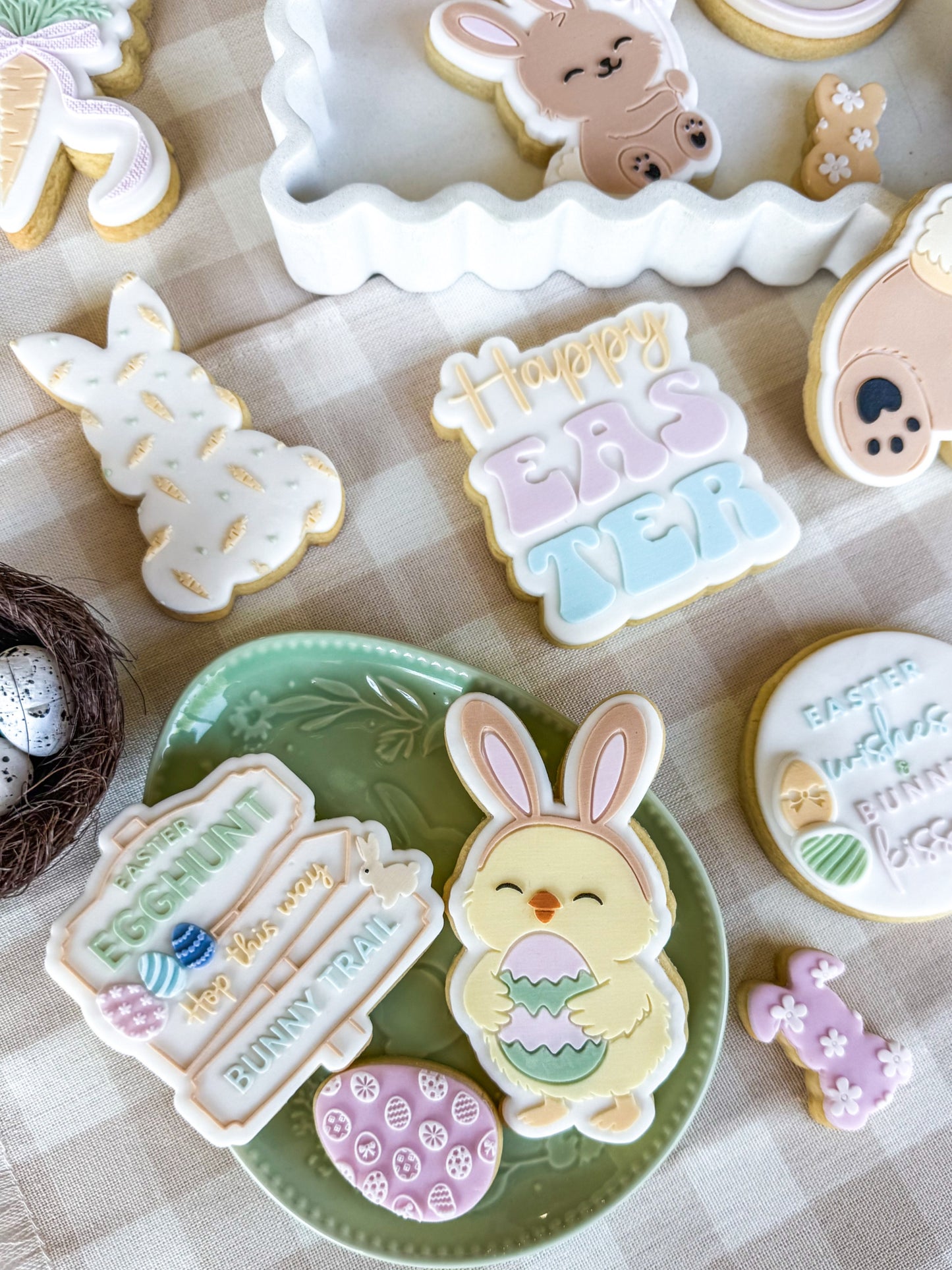 happy easter easter bunny easter chick chicken easter egg bunny plaque chick plaque bunny with carrot balloon egg hunt sign bunny trail hop this way bunny ears with bow easter wishes & bunny kisses carrot with bow chick with bunny ears easter egg cookie stamp cookie cutter stampandimpress cute bunny butt with bow daisy flower bow pattern