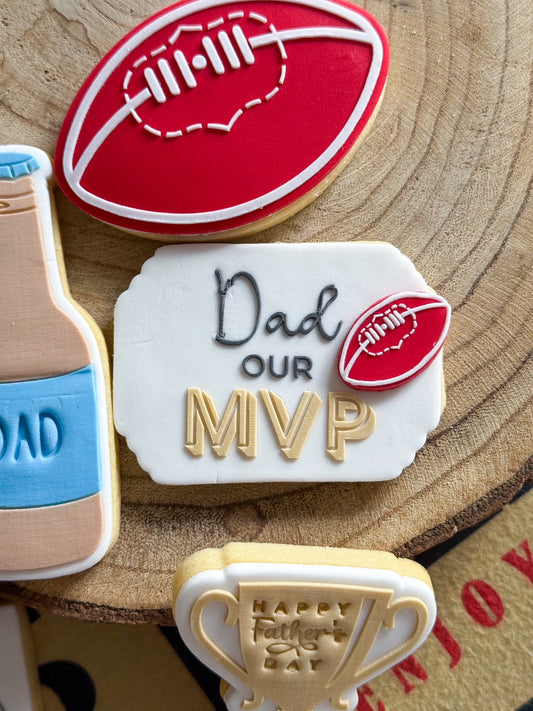 dad our mvp  afl football happy fathers day cookie stamp cookie cutter stampandimpress