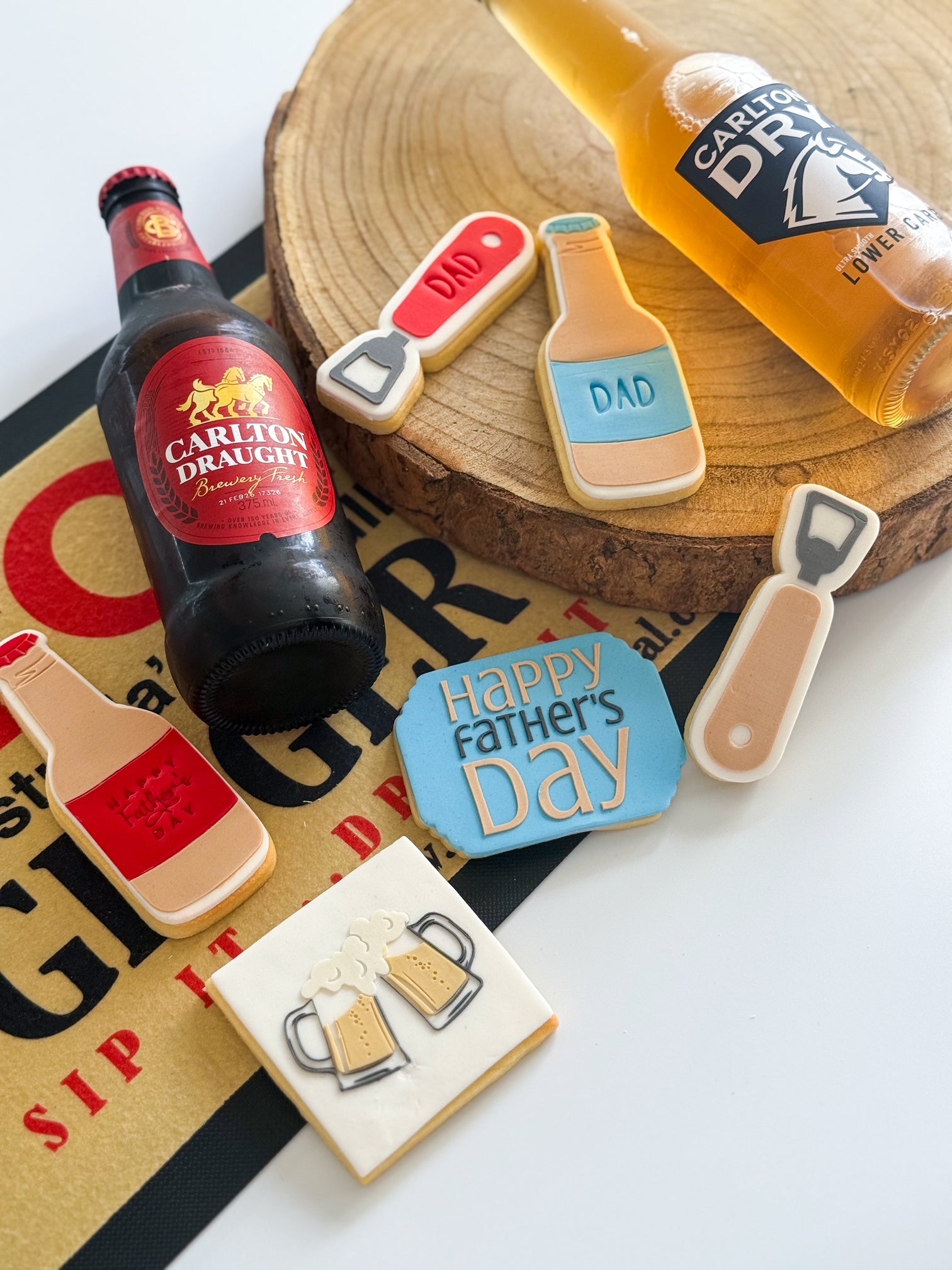 happy fathers day beer bottle dad bottle opener beers beer glass cookie cutter cookie stamp fondant debosser stampandimpress
