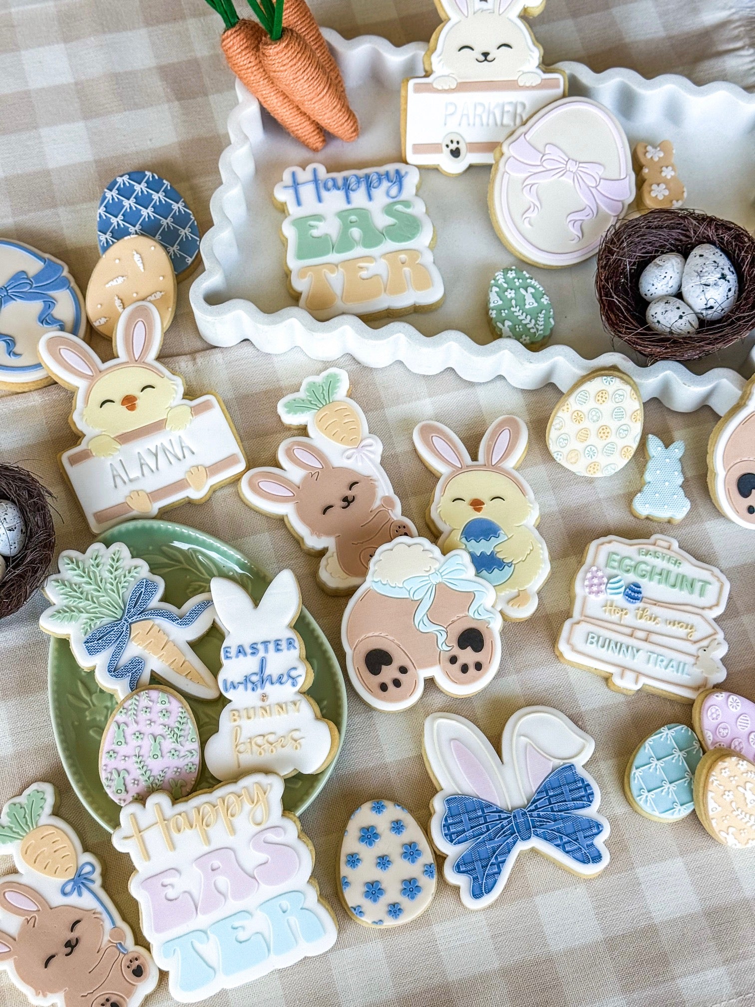 happy easter easter bunny easter chick chicken easter egg bunny plaque chick plaque bunny with carrot balloon egg hunt sign bunny trail hop this way bunny ears with bow easter wishes & bunny kisses carrot with bow chick with bunny ears easter egg cookie stamp cookie cutter stampandimpress