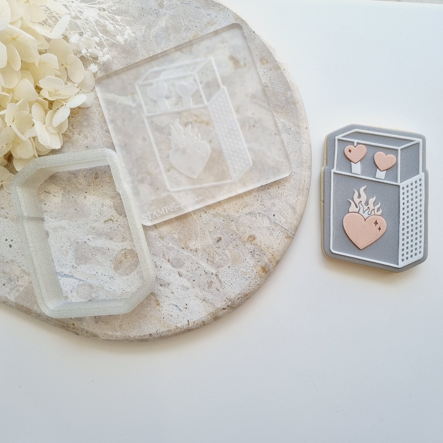 heart matchbox flame heart cookie stamp cookie cutter stampandimpress