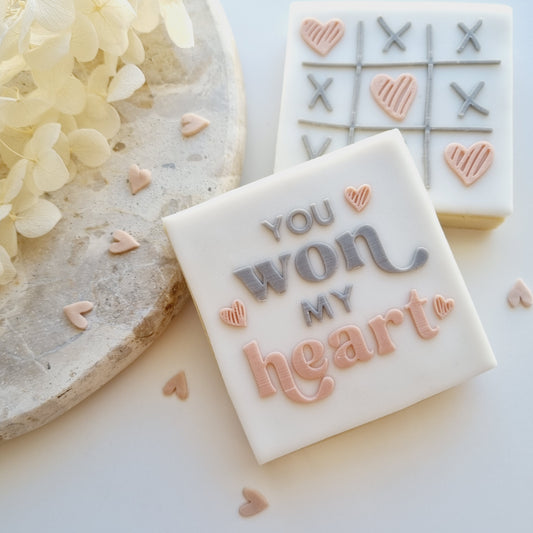 You Won My Heart Raised Cookie Stamp/Fondant Debosser