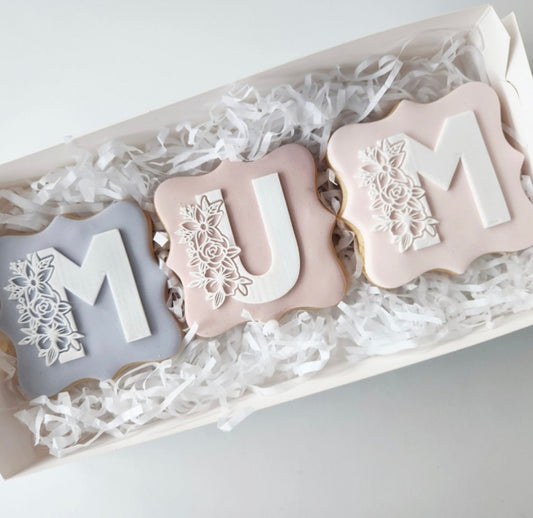 Floral Letters M & U Raised Cookie Stamp/Fondant Debossers