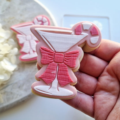 christmas cookie cutter cookie stamp stamp and impress candy cane cocktail bow drink martini margarita fondant debosser