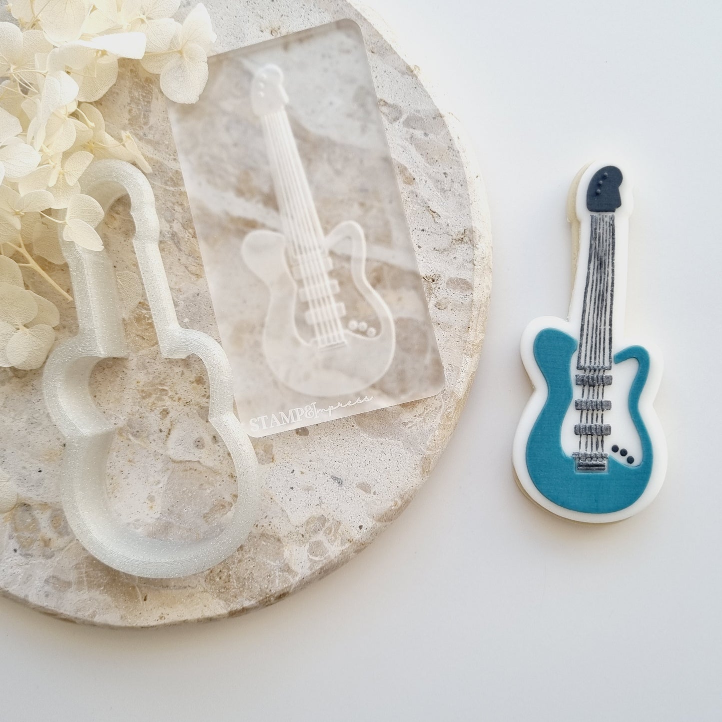 electric guitar cookie stamp cookie cutter stampandimpress