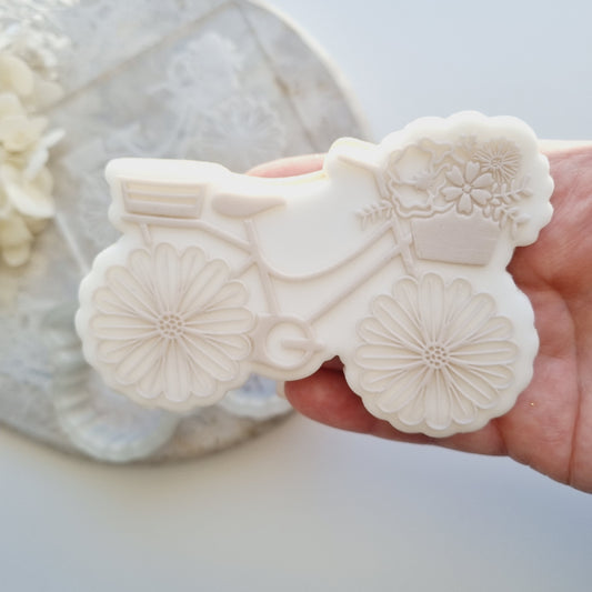 Daisy Bike Cookie Stamp/Fondant Debosser & Cutter