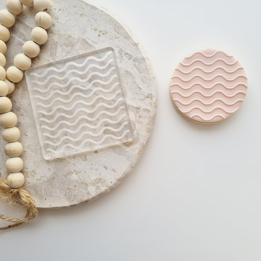 Wavy Lines Pattern Raised Cookie Stamp/Fondant Debosser