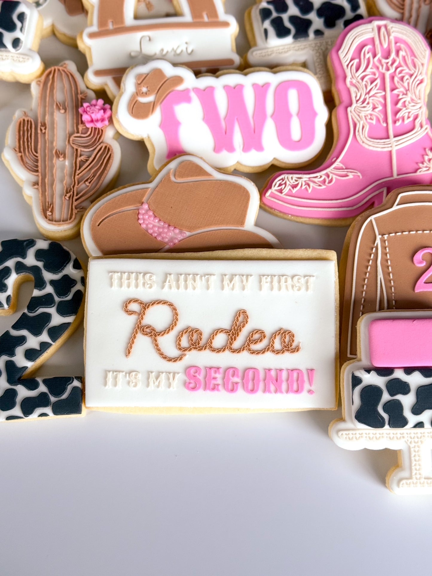 This Ain't My First Rodeo It's My Second Raised Cookie Stamp/Fondant Debosser