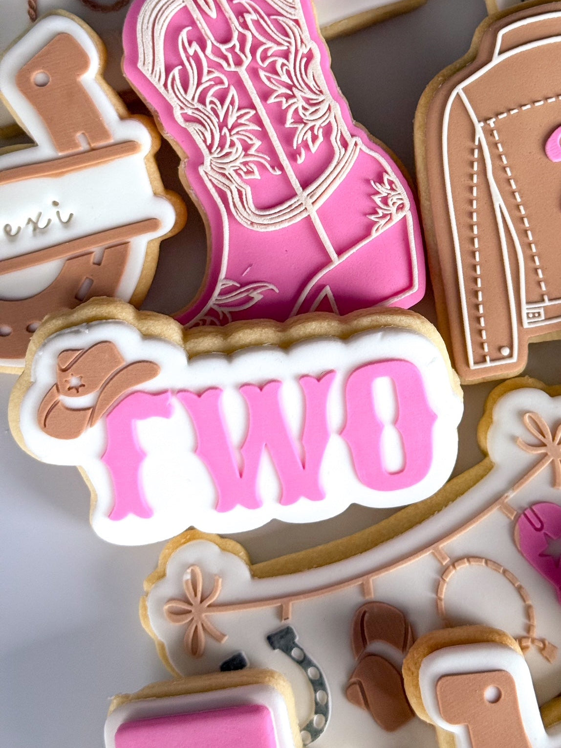 this ain't my first rodeo, it's my second cowboy hat cowboy boot cowgirl denim jacket horseshoe cow print cactus mini cowboy two cookie stamp cookie cutter stampandimpress