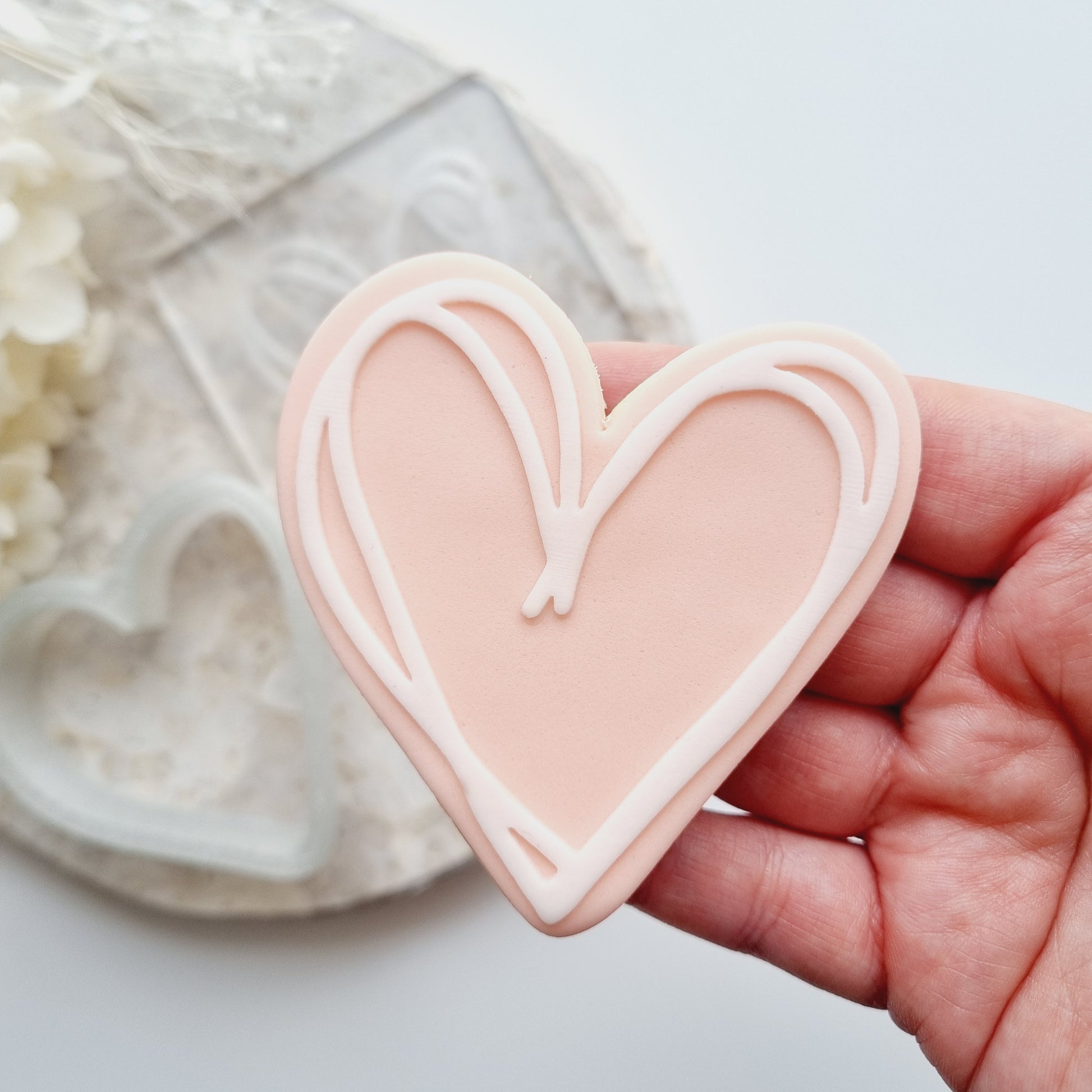 double heart love valentines day cookie stamp cookie cutter stampandimpess