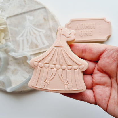 Circus/Carnival Tent Raised Cookie Stamp/Fondant Debosser & Cutter