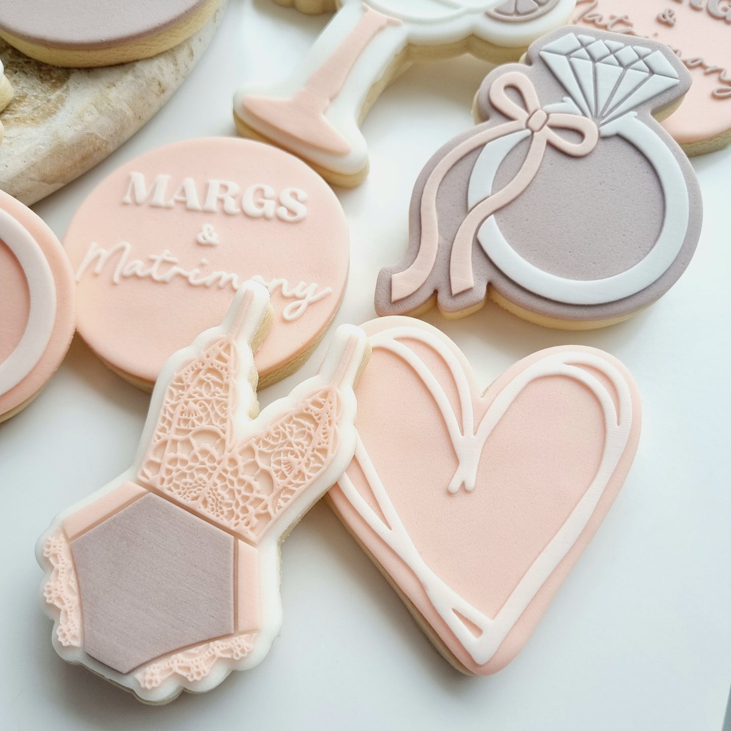 Double Heart Raised Cookie Stamp/Fondant Debosser & Cutter