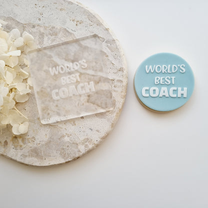 best coach ever worlds best coach thanks coach trophy sport team cookie stamp cookie cutter stampandimpress