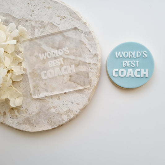 best coach ever worlds best coach thanks coach trophy sport team cookie stamp cookie cutter stampandimpress