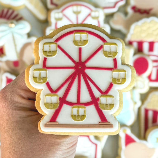 popcorn circus tent elephant seal with ball carnival fairy floss merry go round ferris wheel cotton candy step right up admit one ticket cookie stamp cookie cutter stampandimpress