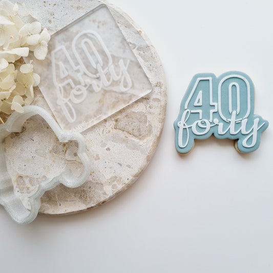 40 forty cookie stamp cookie cutter stampandimpress birthday