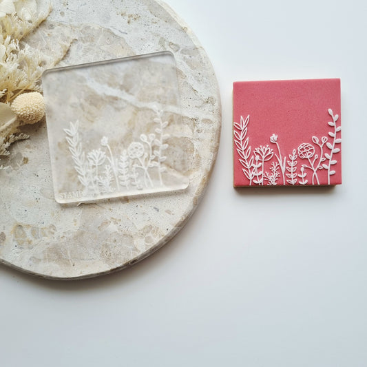Flower Garden Raised Cookie Stamp/Fondant Debosser
