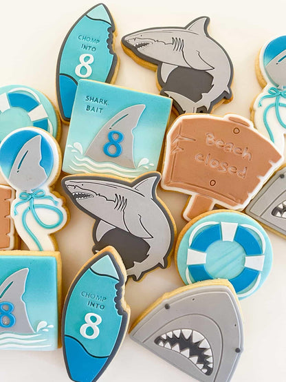 Surfboard with Bite Mark Raised Cookie Stamp/Fondant Debosser & Cutter