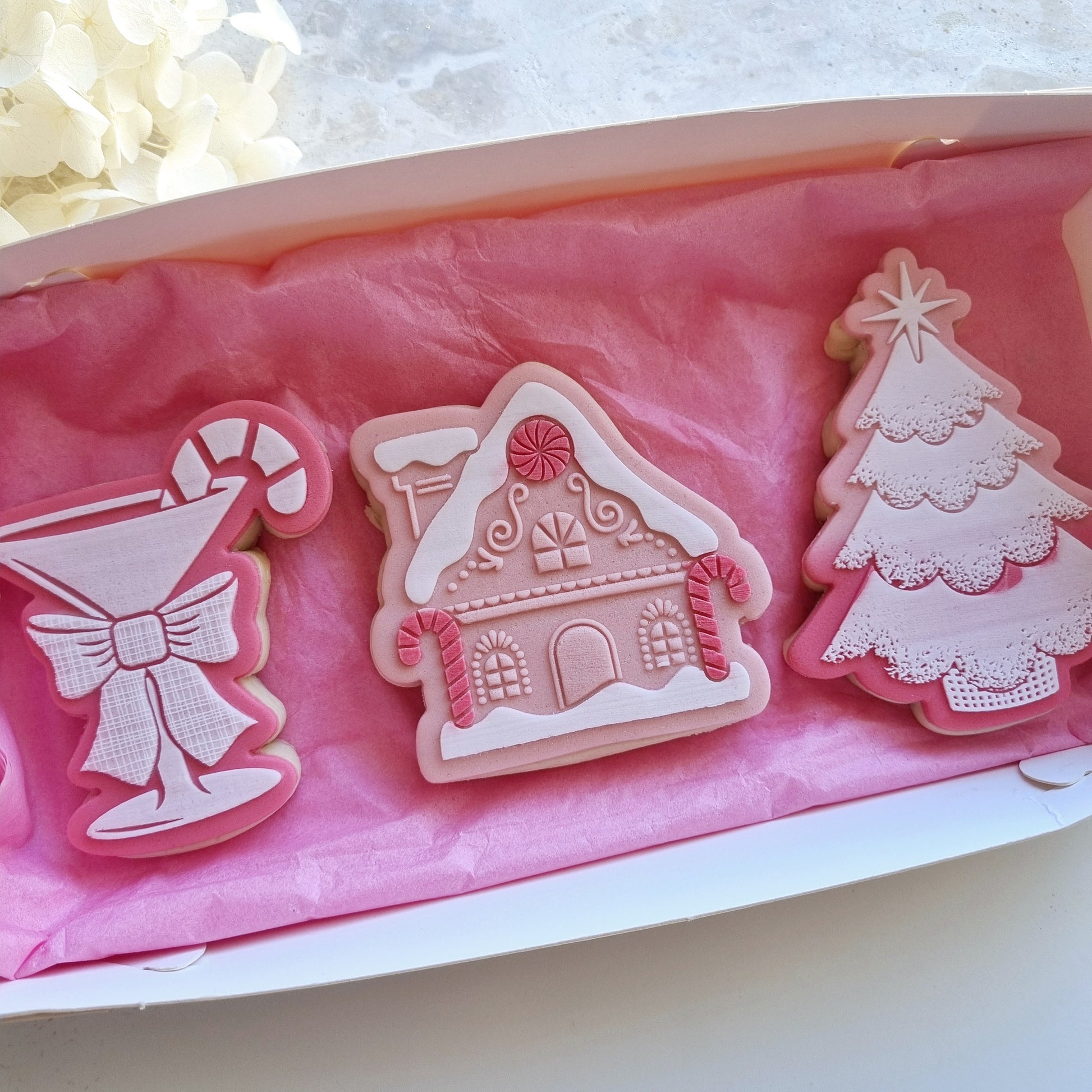 cookie stamp cookie cutter fondant debosser stampandimpress christmas tree candy cane cocktail gingerbread house