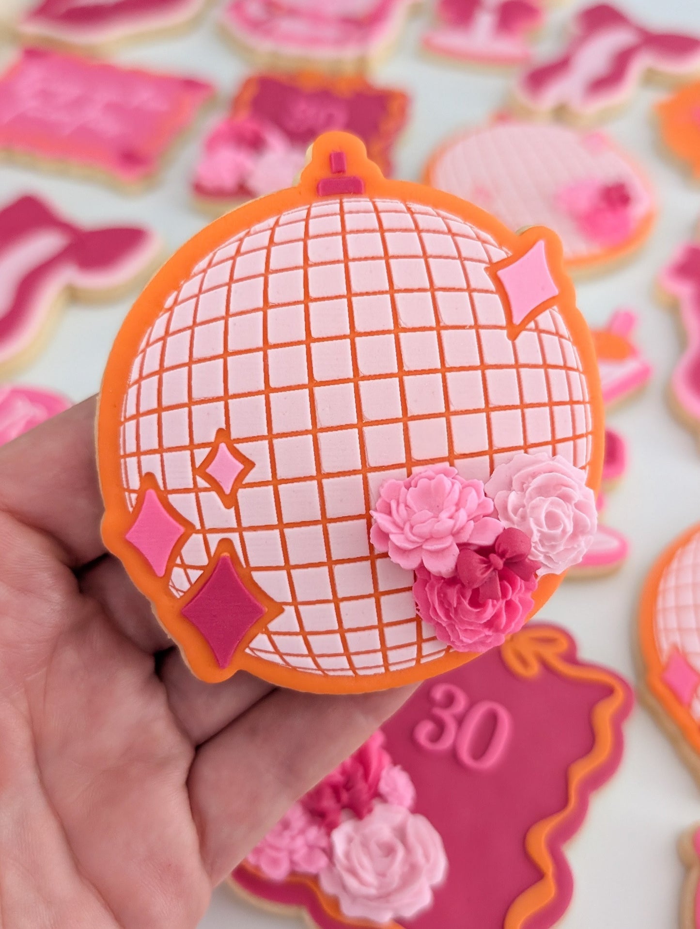 Disco Ball Raised Cookie Stamp/Fondant Debosser & Cutter