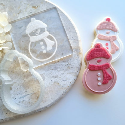 Snowman Raised Cookie Stamp/Fondant Debosser & Cutter