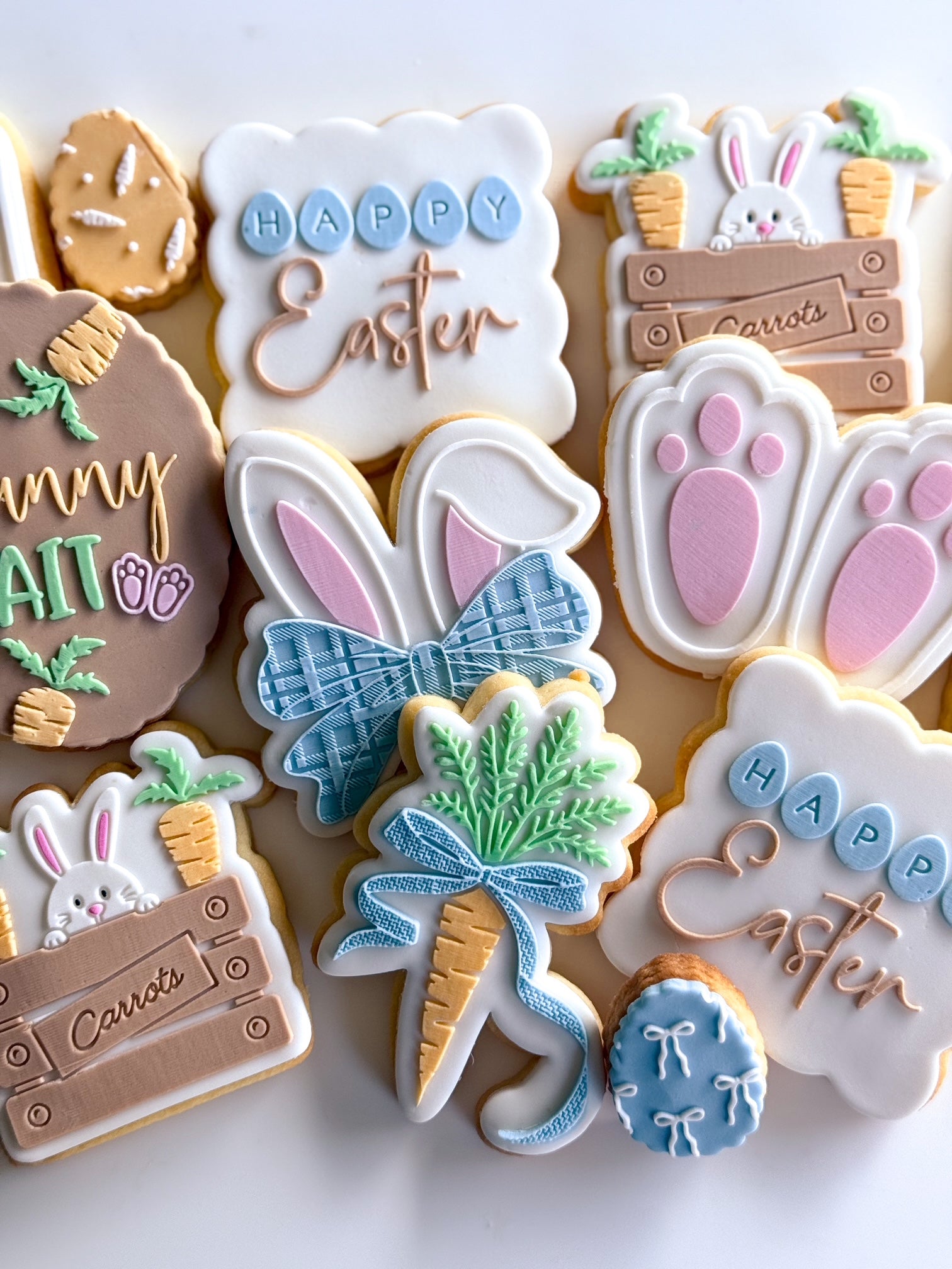 easter bunny bow ears tartan texture rabbit ears fondant cookie stamp debosser stampandimpress