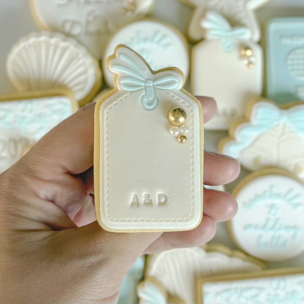 seashells & wedding bells clam shell conch shell passport bag tag travel holiday starfish cookie stamps cookie cutters stampandimpress luggage tag