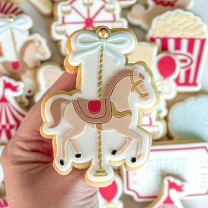popcorn circus tent elephant seal with ball carnival fairy floss merry go round ferris wheel cotton candy step right up admit one ticket cookie stamp cookie cutter stampandimpress