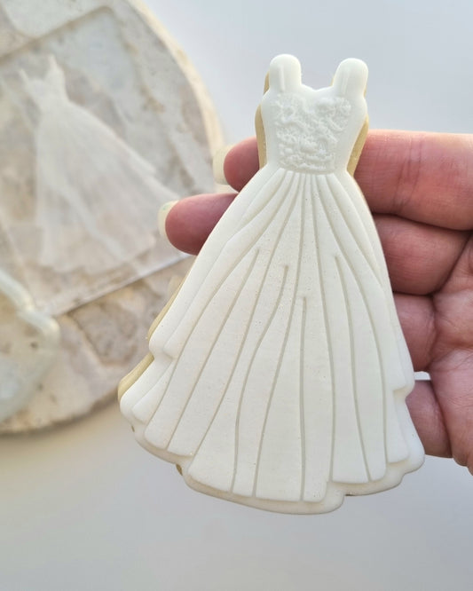 wedding dress hens bride cookie stamp cookie cutter stampandimpress