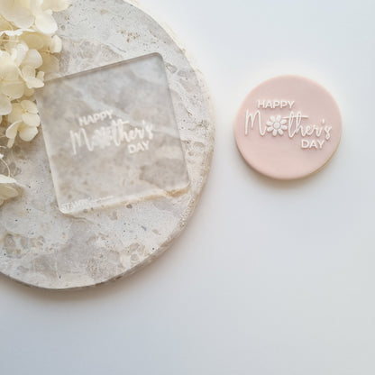 Happy Mother's Day Flower Raised Cookie Stamp/Fondant Debosser
