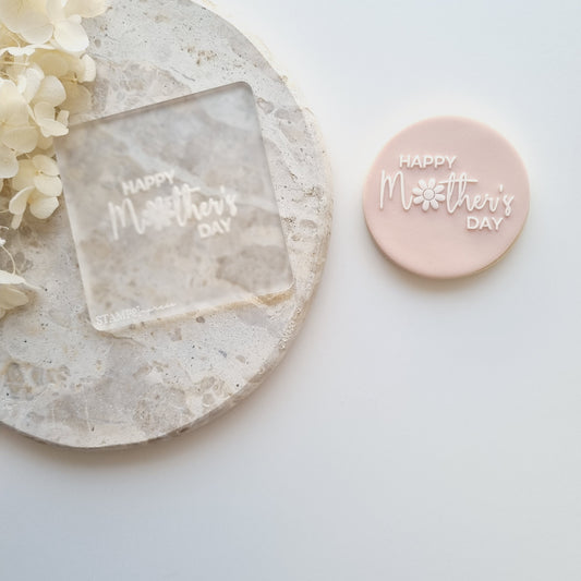 Happy Mother's Day Flower Raised Cookie Stamp/Fondant Debosser