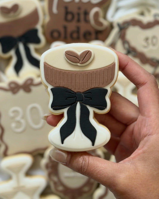 Ribbed Cocktail Martini Glass With Bow Raised Cookie Stamp/Fondant Debosser & Cutter