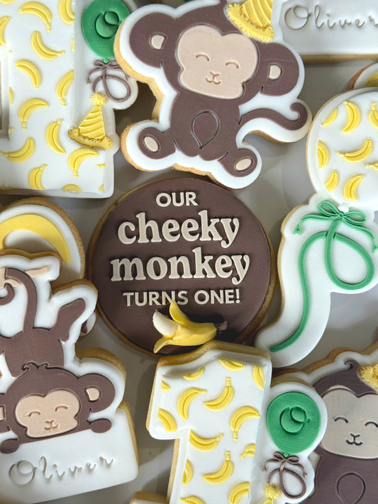 Our Cheeky Monkey Turns One Raised Cookie Stamp/Fondant Debosser