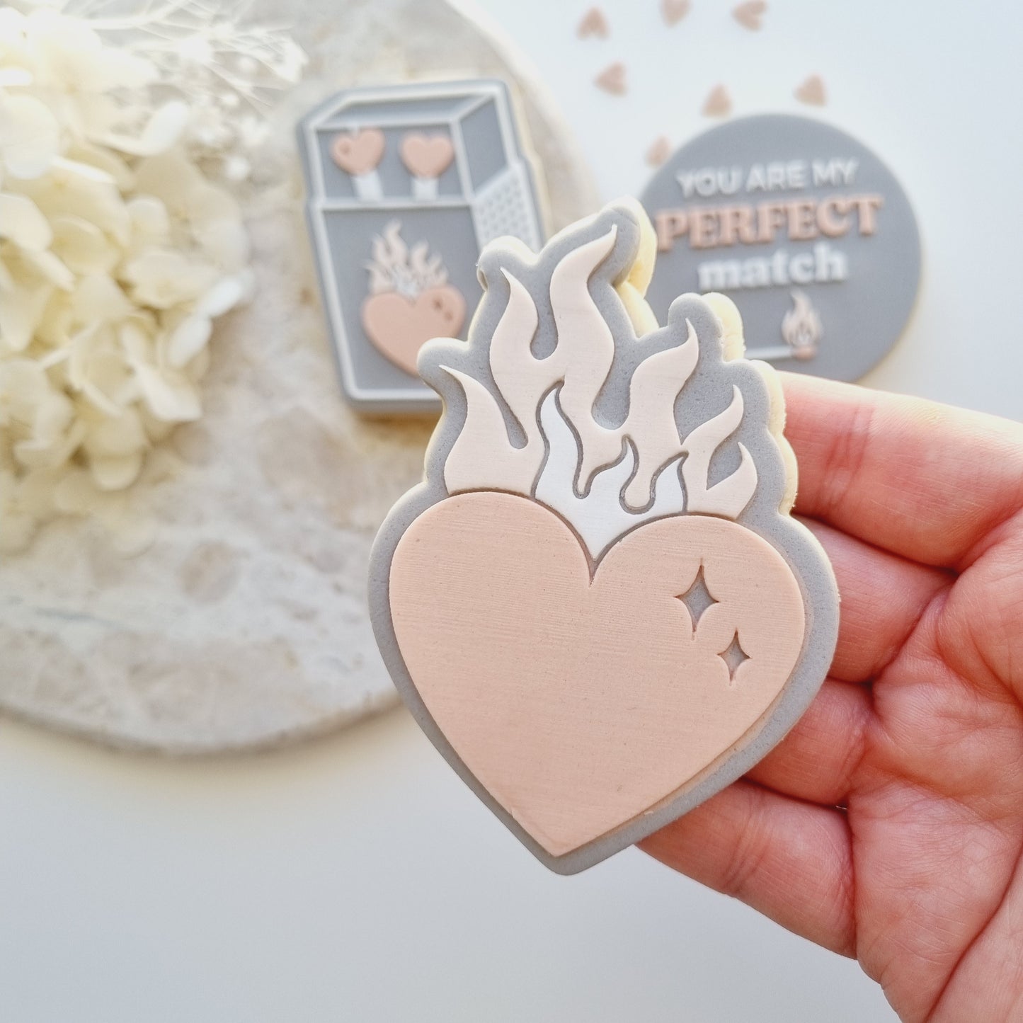 flame heart cookie stamp cookie cutter valentines day perfect match matchbox stampandimpress