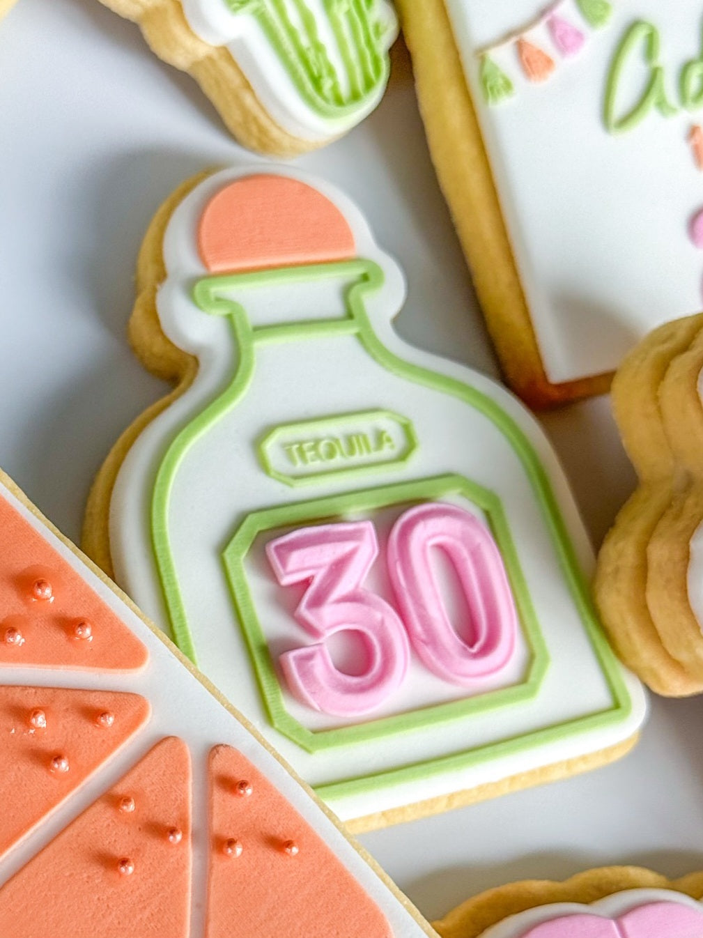 Tequila Bottle Raised Cookie Stamp/Fondant Debosser & Cutter