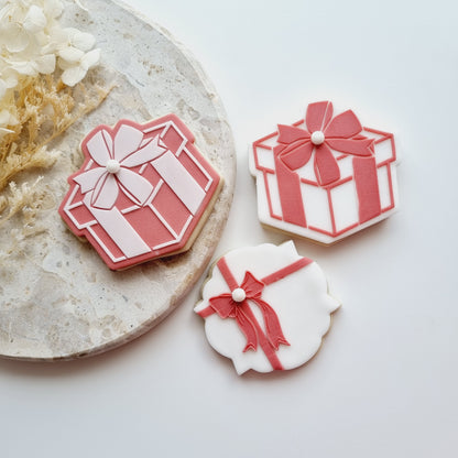 Birthday Present/Gift Box Raised Cookie Stamp/Fondant Debosser & Cutter
