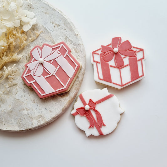Birthday Present/Gift Box Raised Cookie Stamp/Fondant Debosser & Cutter