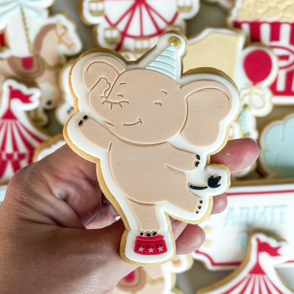 popcorn circus tent elephant seal with ball carnival fairy floss merry go round ferris wheel cotton candy step right up admit one ticket cookie stamp cookie cutter stampandimpress